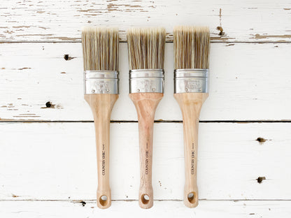 Three 1.5" Country Chic Paint Oval Paint Brushes