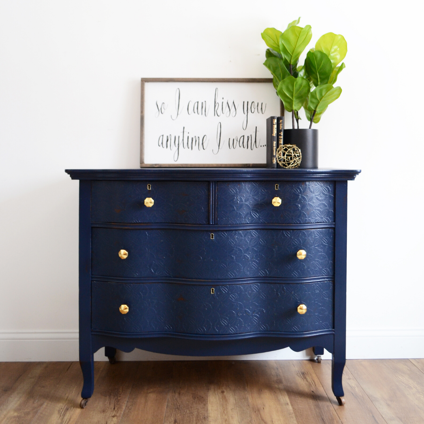 Dark navy blue chalk furniture paint Peacoat by Country Chic Paint furniture example