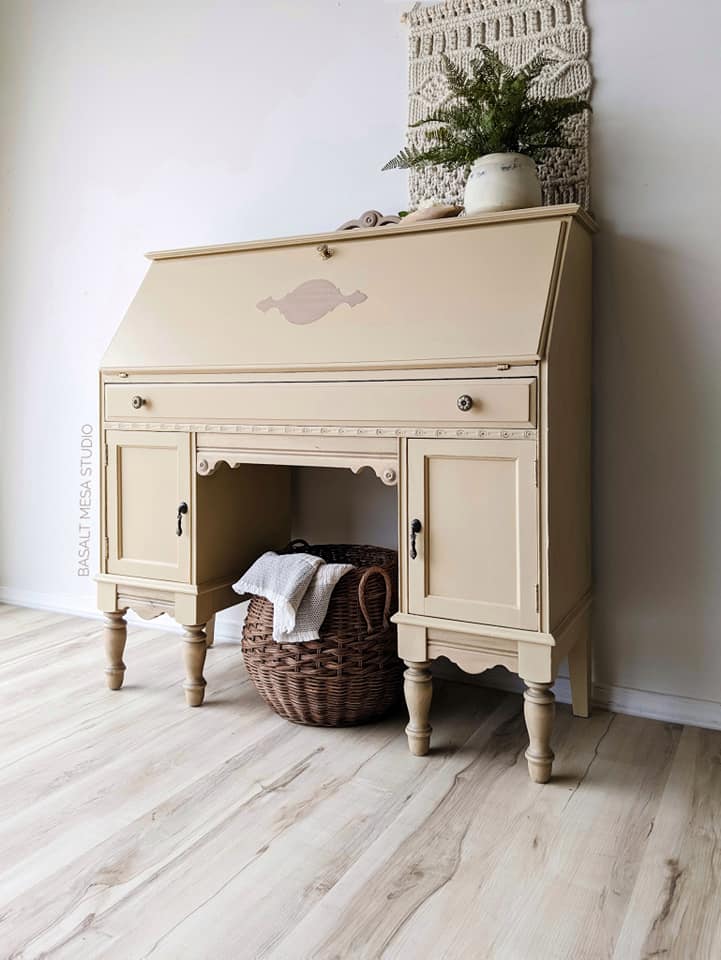 Warm tan beige khaki chalk furniture paint Road Trip by Country Chic Paint furniture example