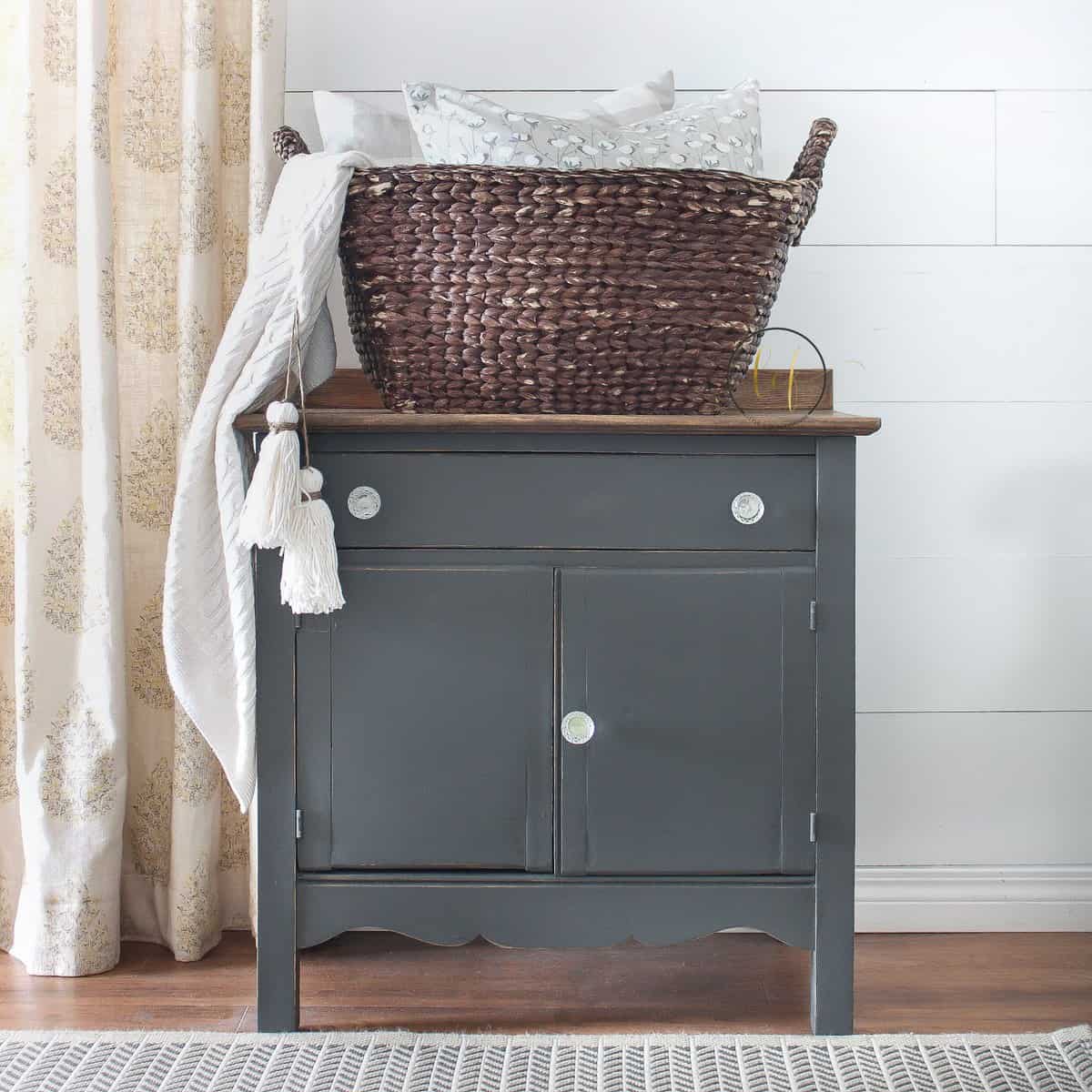 Charcoal grey chalk furniture paint Rocky Mountain by Country Chic Paint furniture example