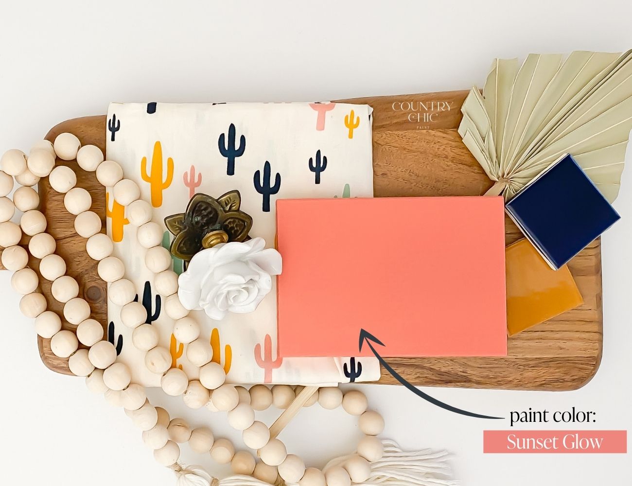 Mood board coral pink color inspiration with Sunset Glow by Country Chic Paint