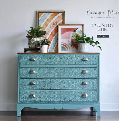 Deep sea green teal chalk furniture paint Wanderess by Country Chic Paint furniture example