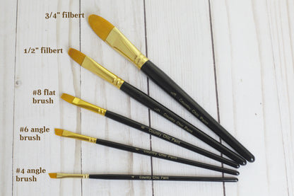 All sizes of Country Chic Paint Artist Brushes