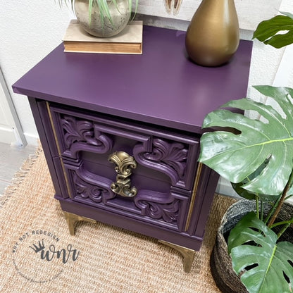 Dark plum eggplant purple chalk furniture paint Opulence by Country Chic Paint furniture example