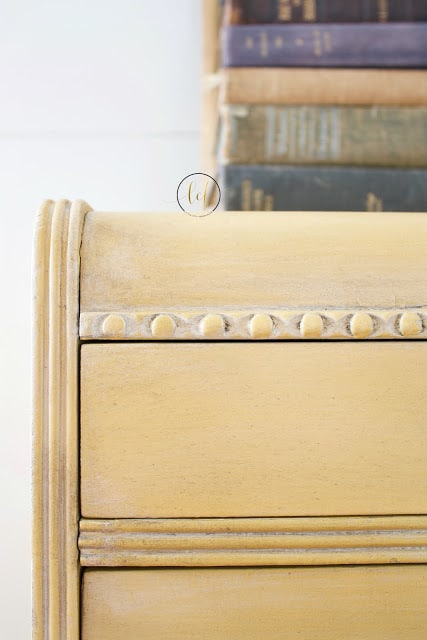 DIY vintage desk makeover with yellow eco-friendly chalk paint from Country Chic Paint