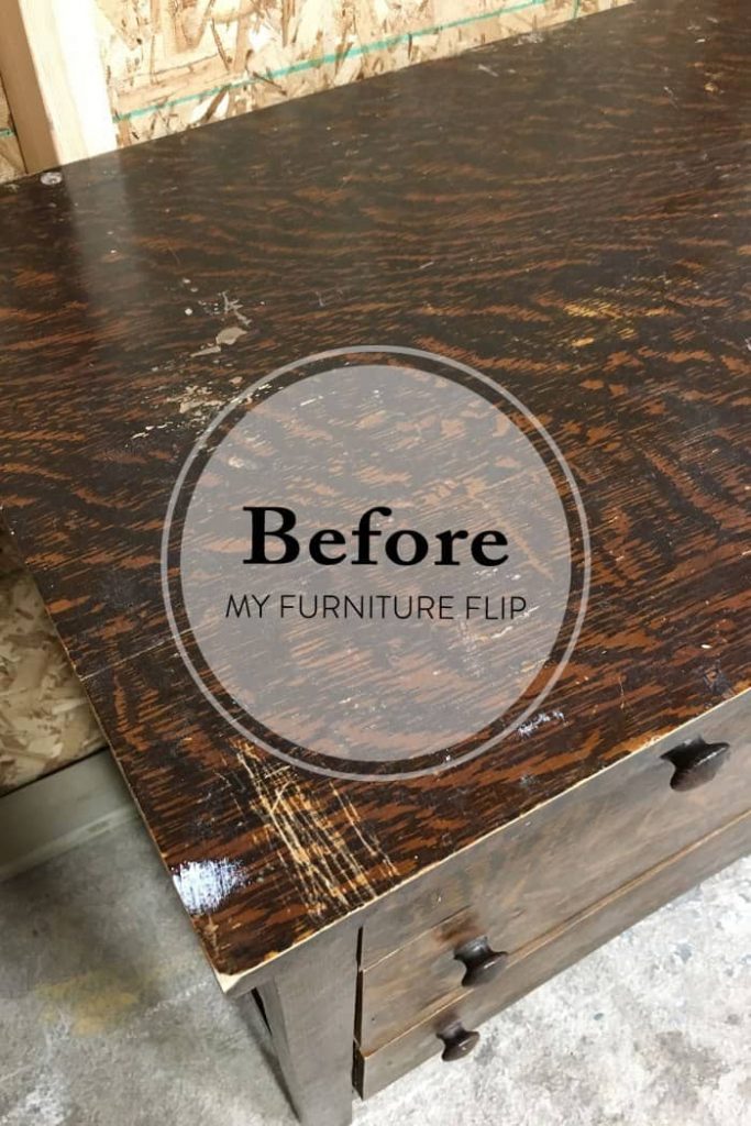 How To Repair Dings and Scratches in Old Furniture - black furniture painted tiger oak dresser - country chic paint