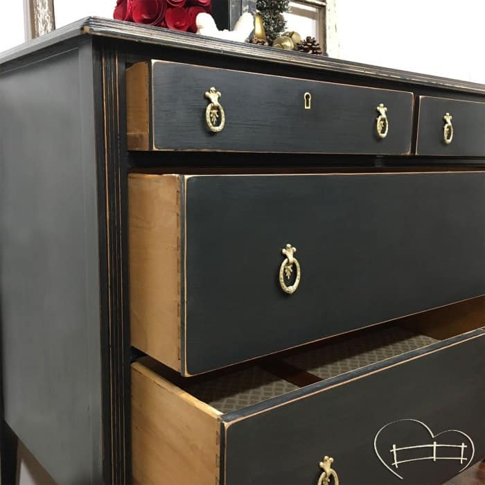 Sophisticated Black Dresser painted with eco-friendly furniture paint from Country Chic Paint